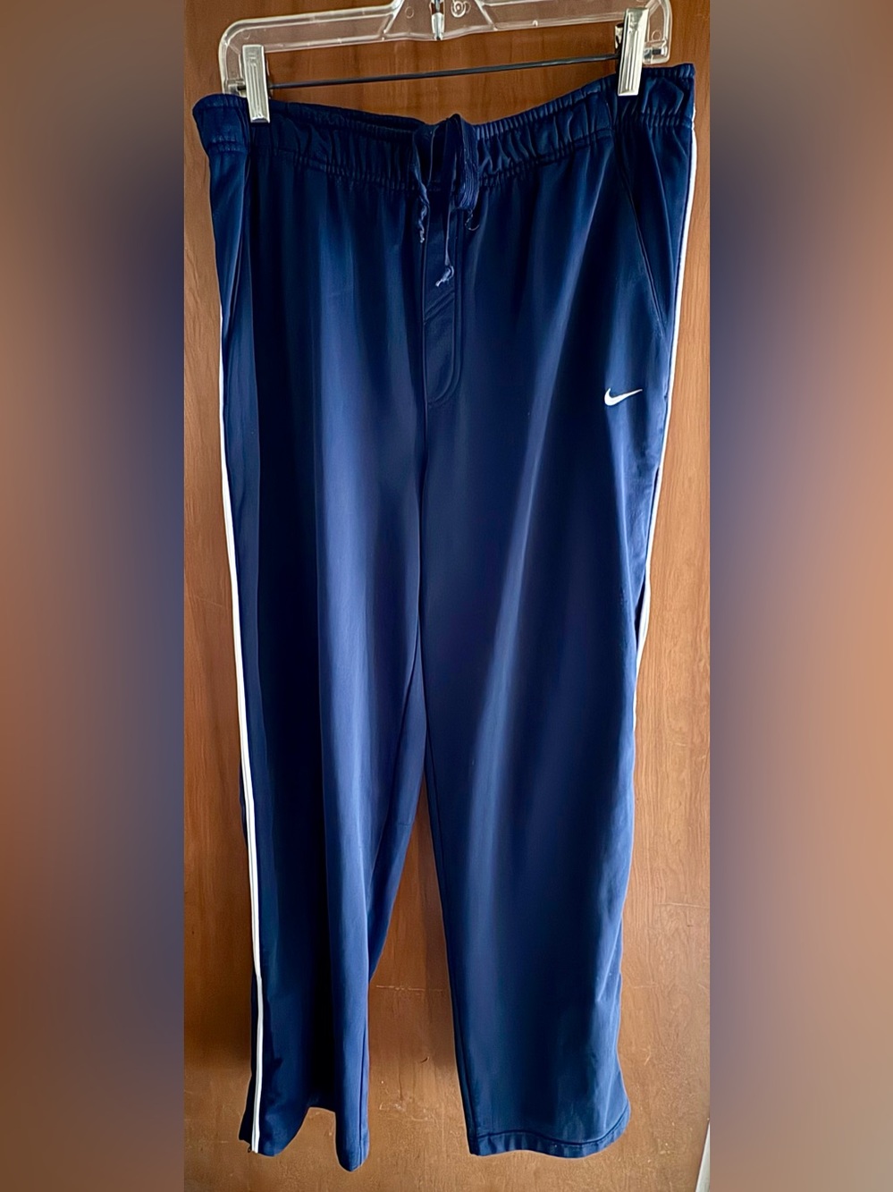 Nike vintage grey label Dark Blue Athletic Pants with White Logo